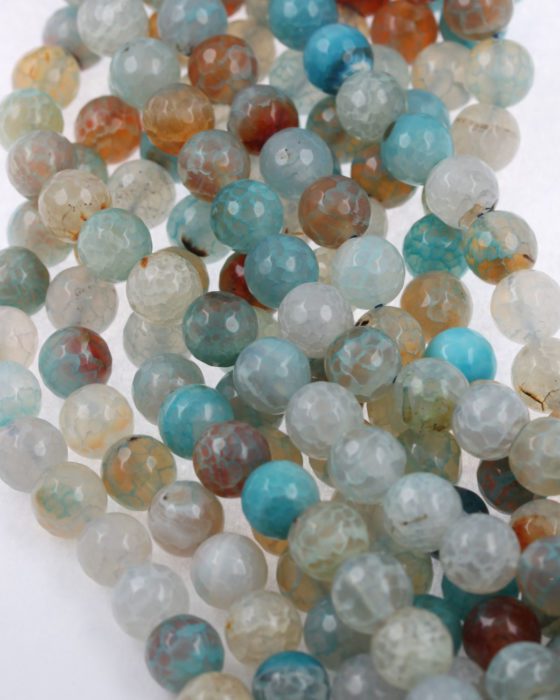 faceted agate beads blue
