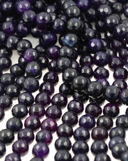 faceted agate beads purple