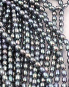 Freshwater rice pearls beads green