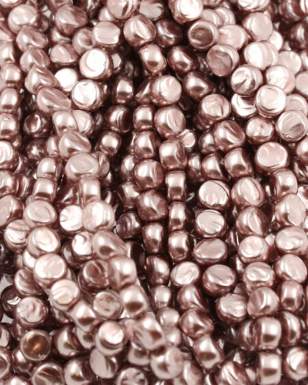 Imitation glass pearl fat coin dark pink