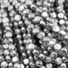 Imitation glass pearl fat coin dark steel grey