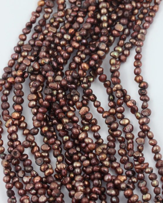 fresh water nugget pearls copper brown