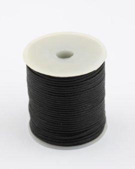 waxed cotton cord 1.5mm 20 meter roll black