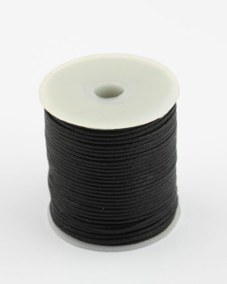 waxed cotton cord 1.5mm 20 meter roll black