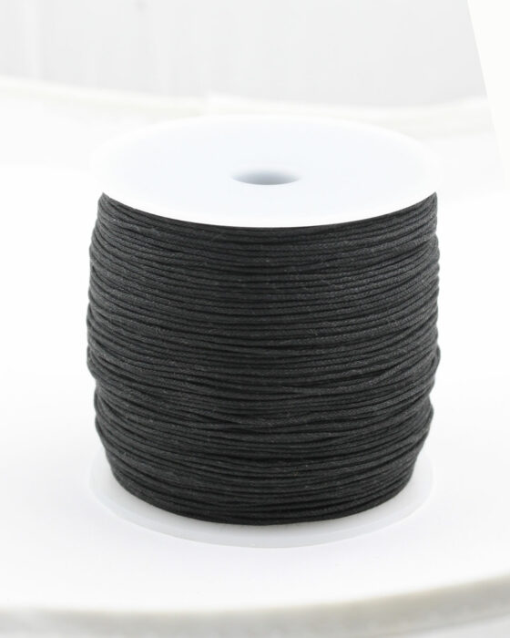 Black cotton cord 1mm 200 meters per roll