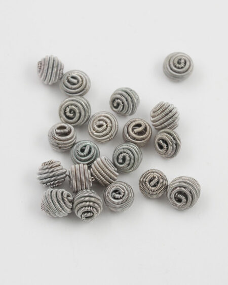 coiled wire bead antique silver