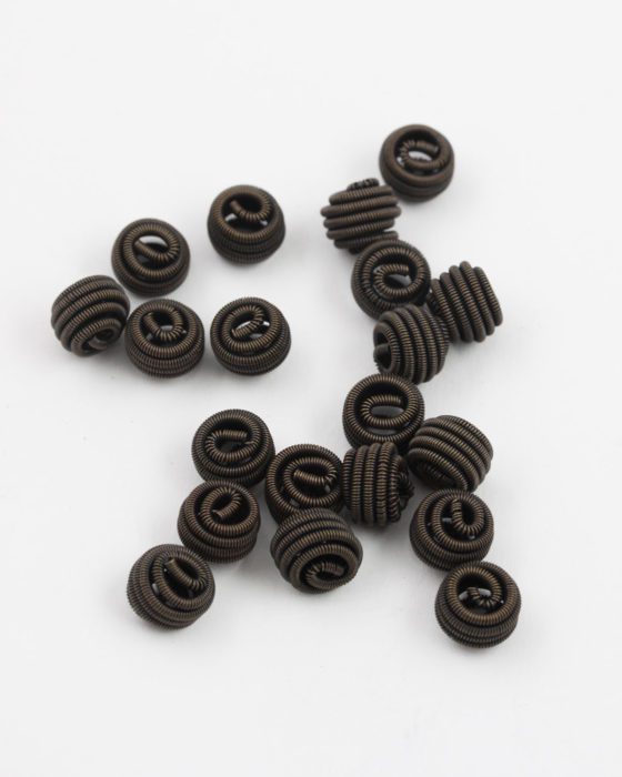 coiled wire bead antique copper