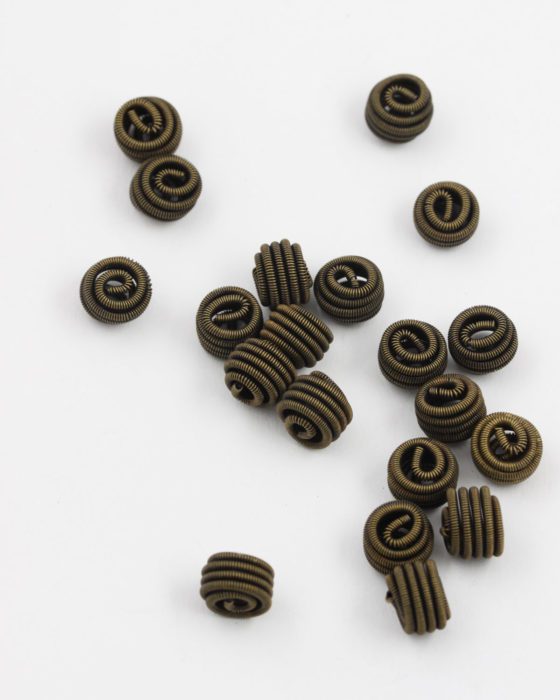 coiled wire bead antique brass