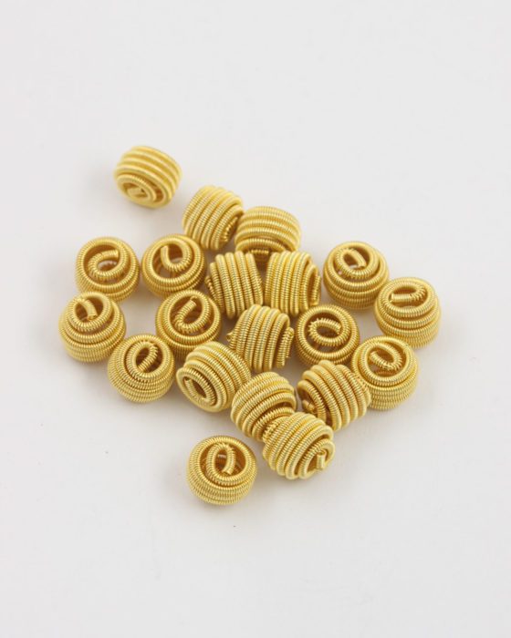 coiled wire bead gold