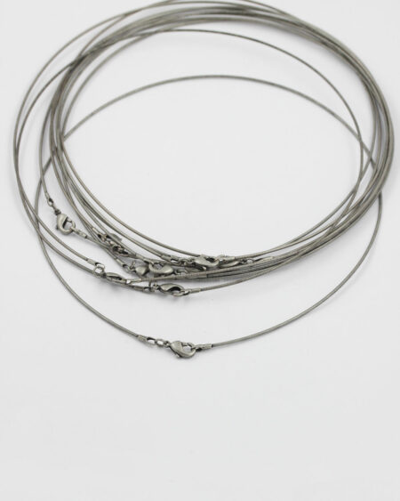 neck wire with lobster catch antique silver