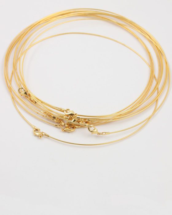 neck wire with lobster catch gold