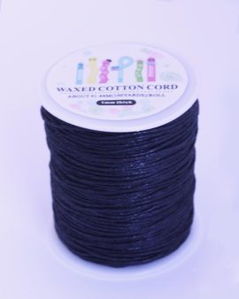 waxed cotton cord 1mm black