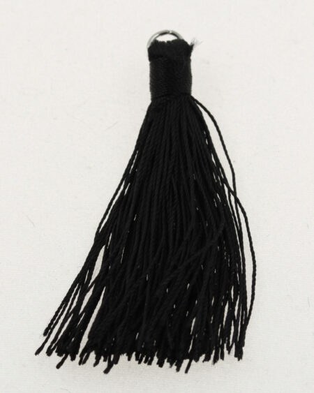 cotton tassels with metal ring black
