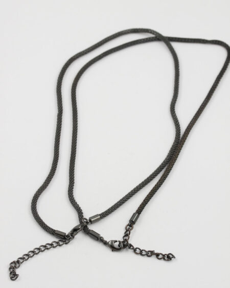 wire mesh necklace black