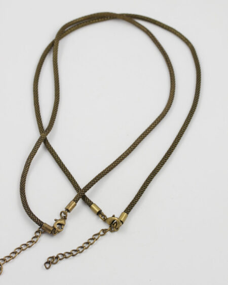 wire mesh necklace antique brass