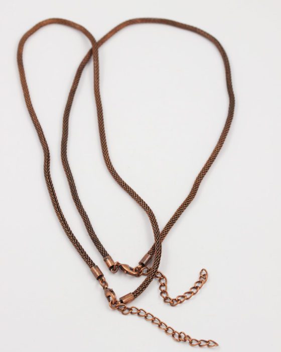 wire mesh necklace antique copper