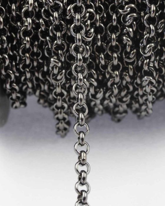 Belcher chain 6mm ring black
