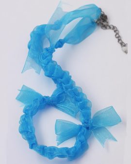 Blue plaited urban necklace