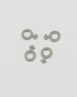 male gender sign charm 11x7.5mm stainless steel