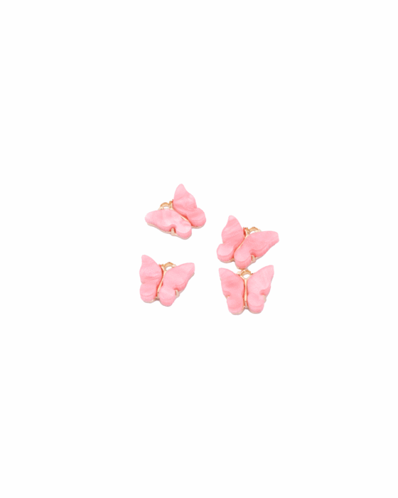 Butterfly charm 13x13mm Baby Pink