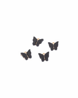 Butterfly charm 13x13mm Black
