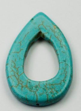 25 x 39 mm Howlite teardrop ring - Sold per String - approx. 10 pcs per string