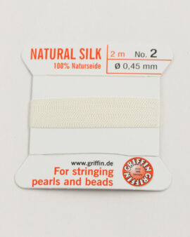 Natural Silk Bead Cord size #2 (0.45mm) white