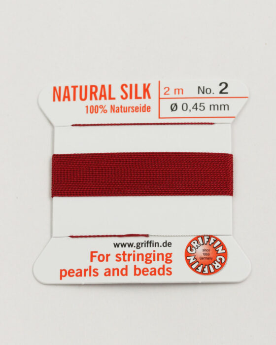Natural Silk Bead Cord size #2 (0.45mm) garnet