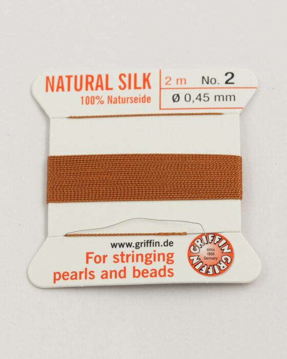 Natural Silk Bead Cord size #2 (0.45mm) cornelian