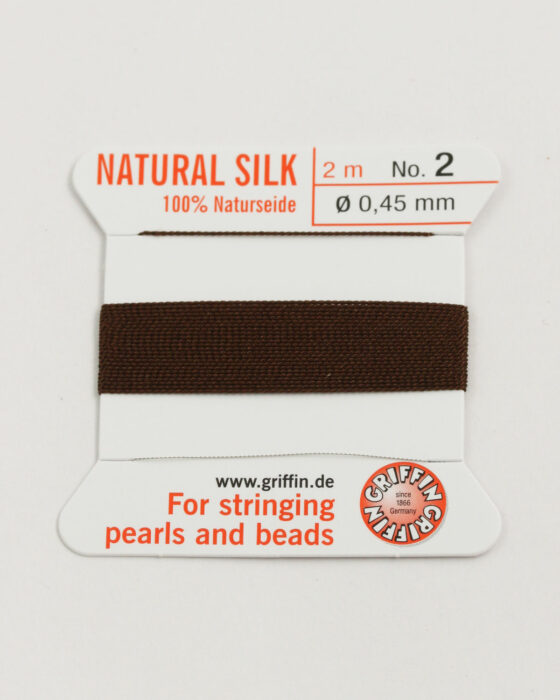 Natural Silk Bead Cord size #2 (0.45mm) brown