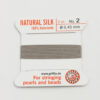 Natural Silk Bead Cord size #2 (0.45mm) grey