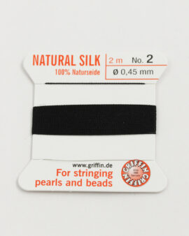 Natural Silk Bead Cord size #2 (0.45mm) black