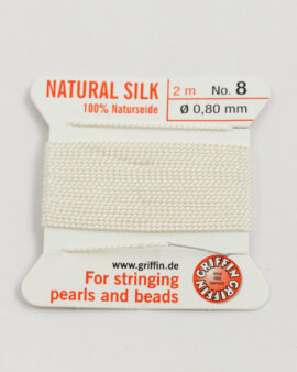 Natural Silk Bead Cord size #8 (0.80mm) white
