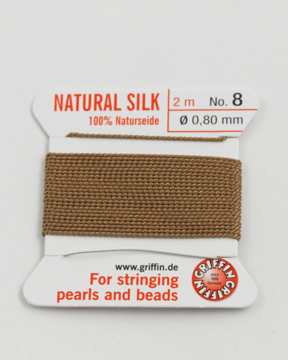 Natural Silk Bead Cord size #8 (0.80mm) beige