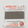 Natural Silk Bead Cord size #8 (0.80mm) grey