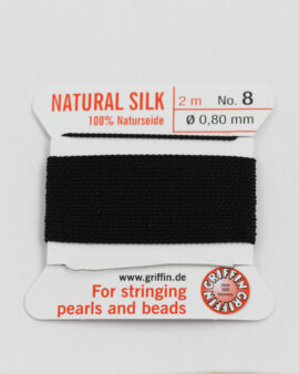 Natural Silk Bead Cord size #8 (0.80mm) black