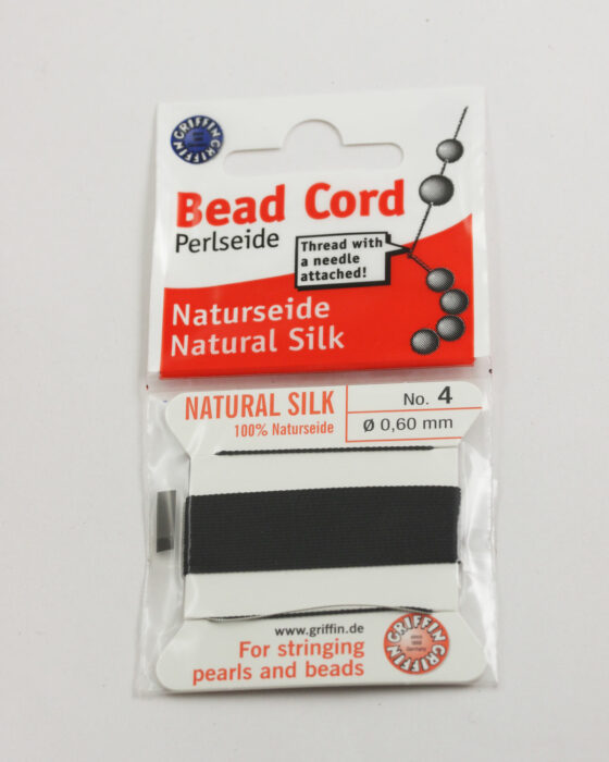 Natural silk cord size 4 (0.60mm) Black