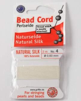 Natural silk cord size 4(0.60mm) white