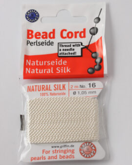 Natural silk cord size 16 (1.05mm) White