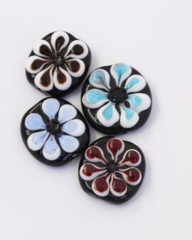 Handmade glass flower beads