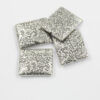 flat square embossed metal beads antique silver