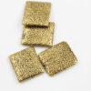 flat square embossed metal beads antique gold