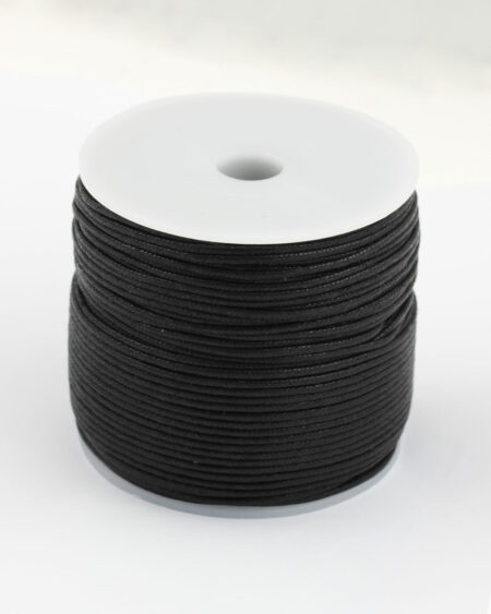 waxed cotton cord 1.5mm 100 meter roll black
