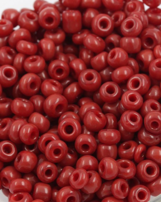 opaque seed beads red