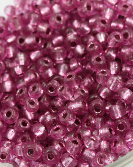 seed beads pink silver lined 3.5mm