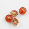 faceted glass rondelle handpainted red