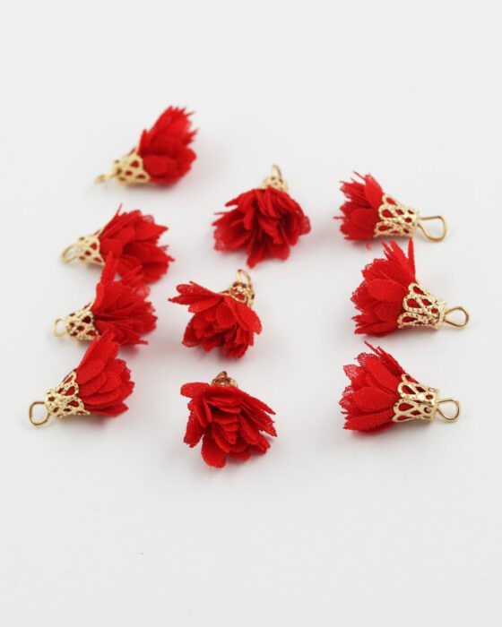 small fabric flower red