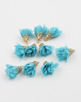 small fabric flower turquoise