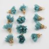 small fabric flower teal