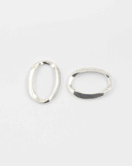 Twisted oval ring antique silver small